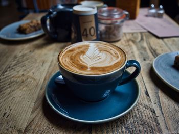 Close-up of coffee on table