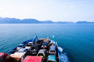 High angle view of sea against sky