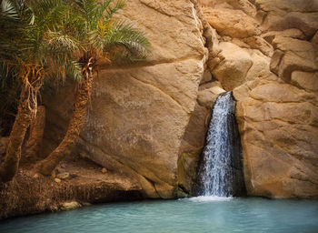 Scenic view of waterfall