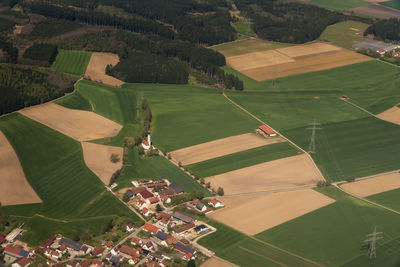 High angle view of agricultural field