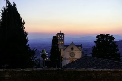 Built structure at sunset