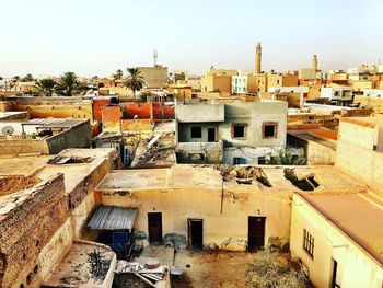 Houses against clear sky