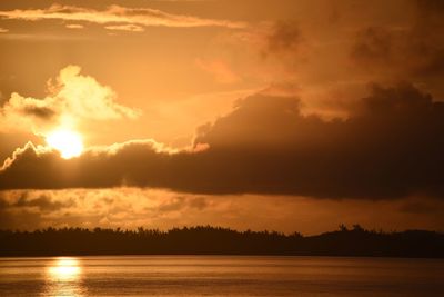 Scenic view of sunset over river