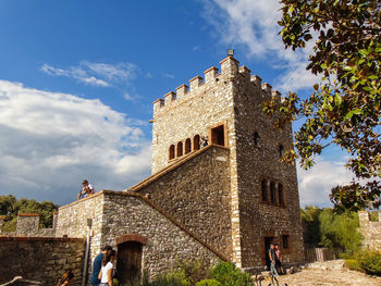 Low angle view of historic building against sky