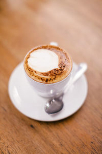 Close-up of coffee on table