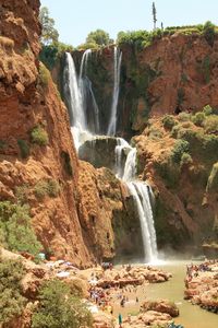 Scenic view of waterfall