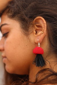 Close-up portrait of a young woman