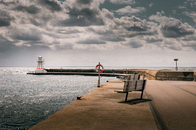 The pier of the harbor in råå, just outside of helsingborg