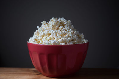 Close-up of ice cream in bowl on table