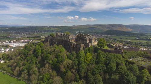 Stirling castle overlooking the city in central scotland, uk