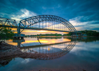 Bridge over river against sky