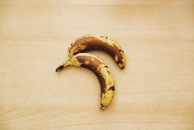 High angle view of bananas on table