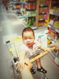 Portrait of cute girl playing