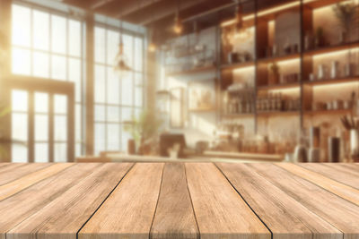 Close-up of wooden table