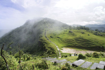 High angle view of landscape against sky