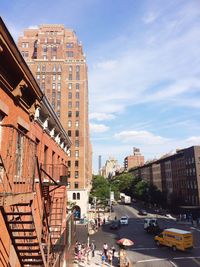 View of skyscrapers in city