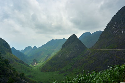 Scenic view of mountains against sky