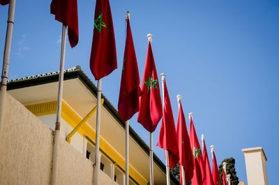 Low angle view of flags
