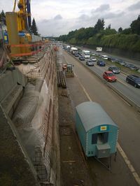 High angle view of traffic on road