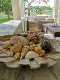 Close-up of mushrooms on table