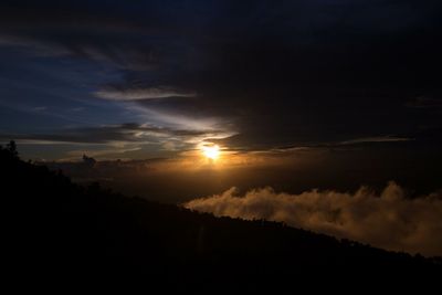 Scenic view of landscape against sky during sunset