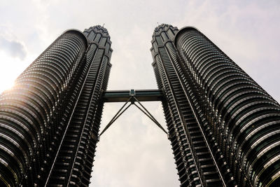 Low angle view of modern buildings against sky