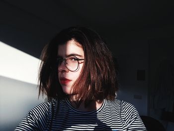 Portrait of beautiful woman at home