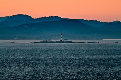 Scenic view of sea at sunset