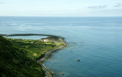 High angle view of sea against sky