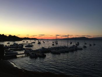 Scenic view of sunset over calm sea