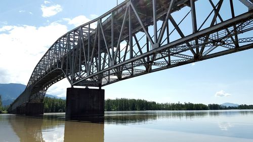 Low angle view of bridge over river