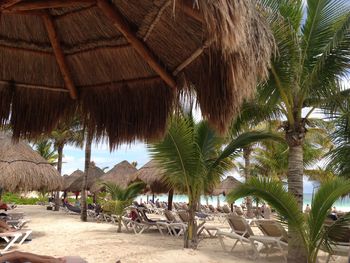 Two people relaxing at beach