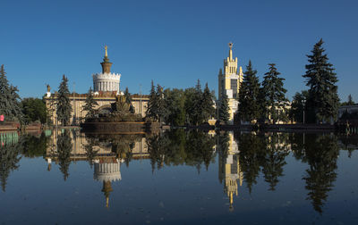 Reflection of buildings in water