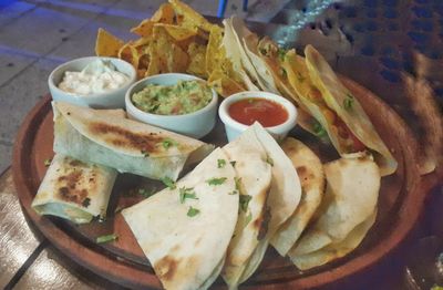 Close-up of served food