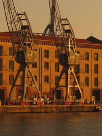 Cranes at construction site