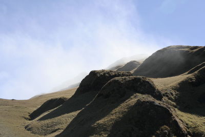 Scenic view of mountains against clear sky