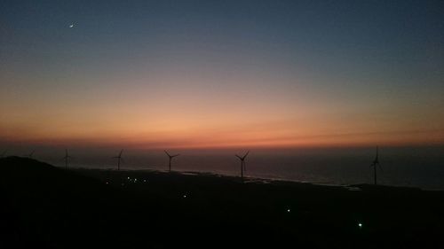 Silhouette landscape at sunset