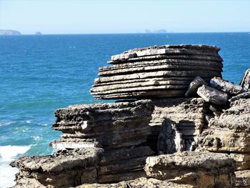 Close-up of sea against clear sky