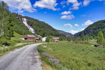 Tvindefossen - the 152 m high waterfall is located near voss 