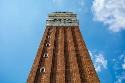 Low angle view of built structure against blue sky