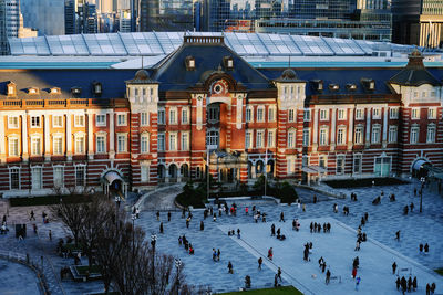 Tokyo station in the sunset 