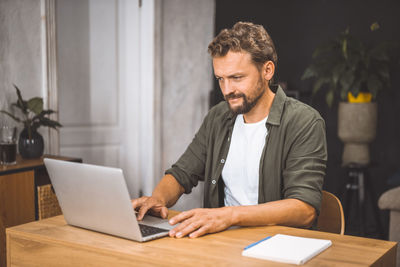 Businessman working at office