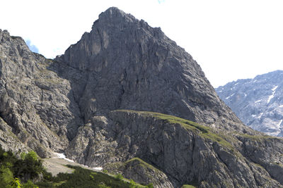 Scenic view of mountains against clear sky