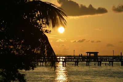 Scenic view of sea against sky at sunset