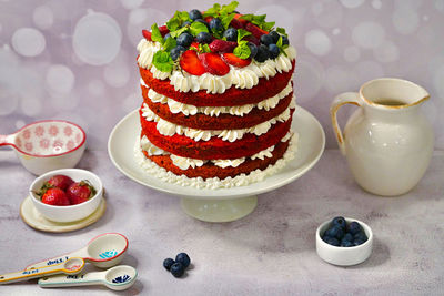 Close-up of dessert on table