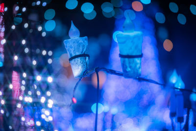 Close-up of illuminated light bulbs