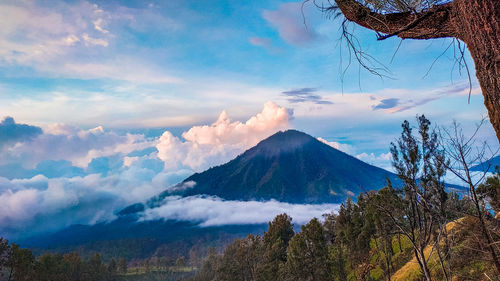 Panoramic view of landscape against cloudy sky