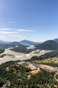 High angle view of landscape against sky