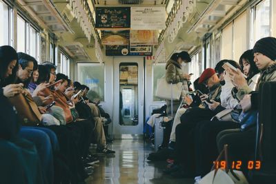 People sitting in train
