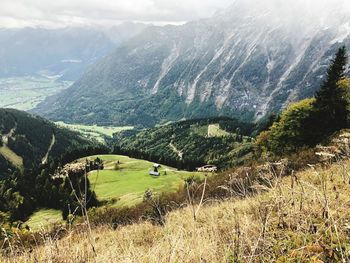 Scenic view of landscape and mountains